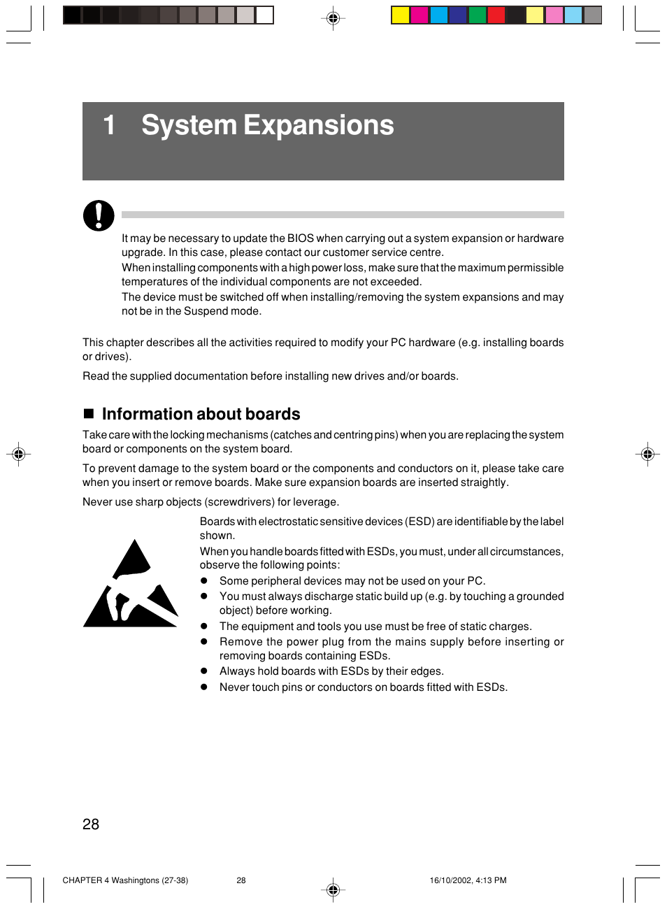 1 system expansions, Information about boards | FUJITSU P300 User Manual | Page 42 / 56