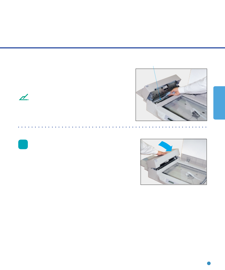 Cleaning, Sheet guide (white part): wipe the sheet guide, Close the adf to lock the adf lever | Sheet guide (white part) | FUJITSU M4097D User Manual | Page 27 / 61