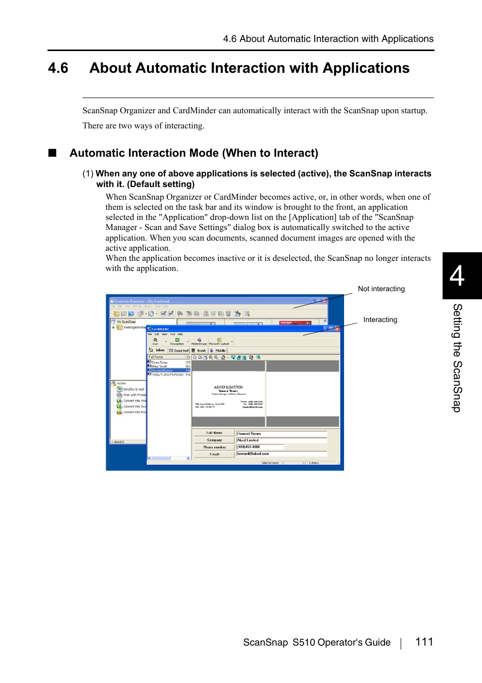 6 about automatic interaction with applications | FUJITSU ScanSnap S510 User Manual | Page 131 / 287