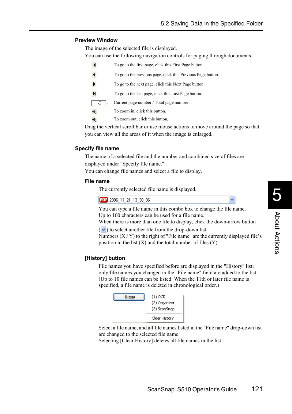 121 about actions | FUJITSU ScanSnap S510 User Manual | Page 141 / 287