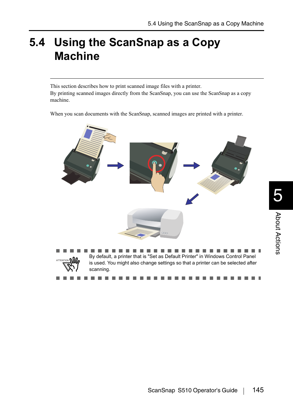 4 using the scansnap as a copy machine | FUJITSU ScanSnap S510 User Manual | Page 165 / 287