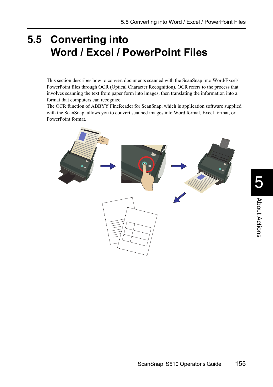 5 converting into word / excel / powerpoint files, 5 converting into word / excel / powerpoint | FUJITSU ScanSnap S510 User Manual | Page 175 / 287