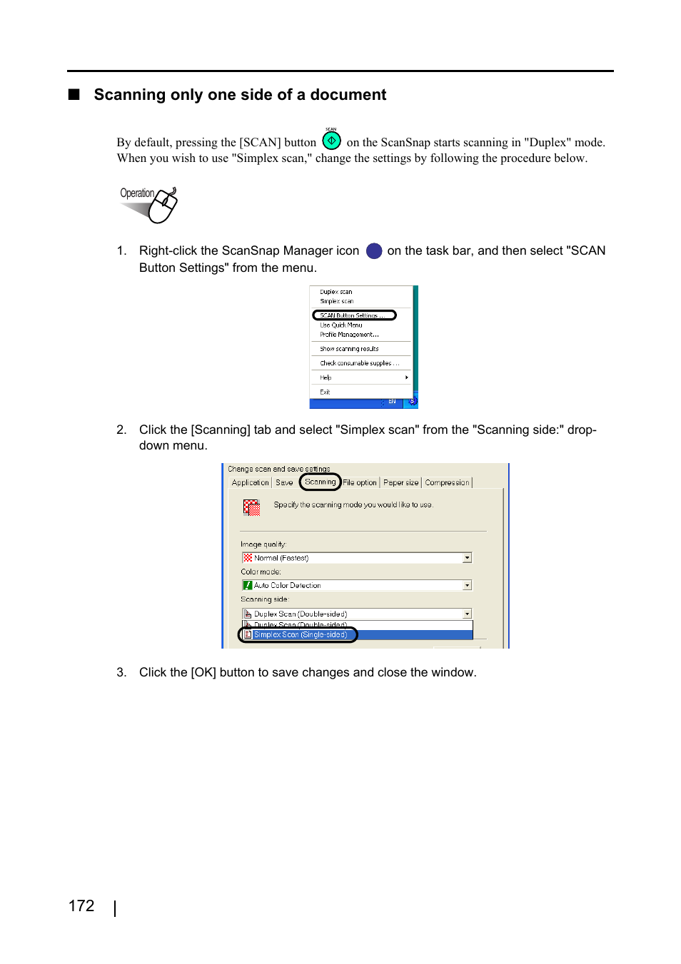 172 ■ scanning only one side of a document | FUJITSU ScanSnap S510 User Manual | Page 192 / 287