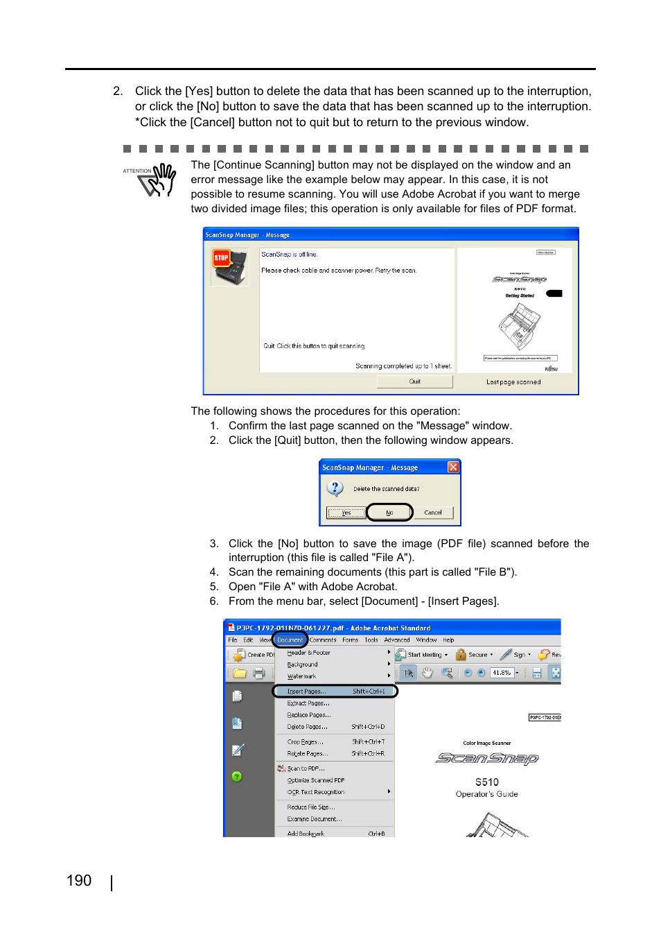 FUJITSU ScanSnap S510 User Manual | Page 210 / 287