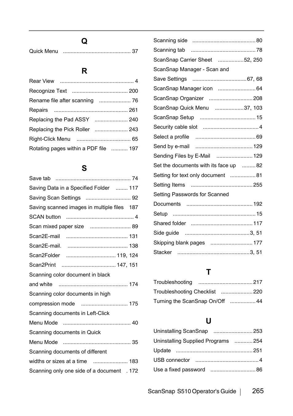 FUJITSU ScanSnap S510 User Manual | Page 285 / 287