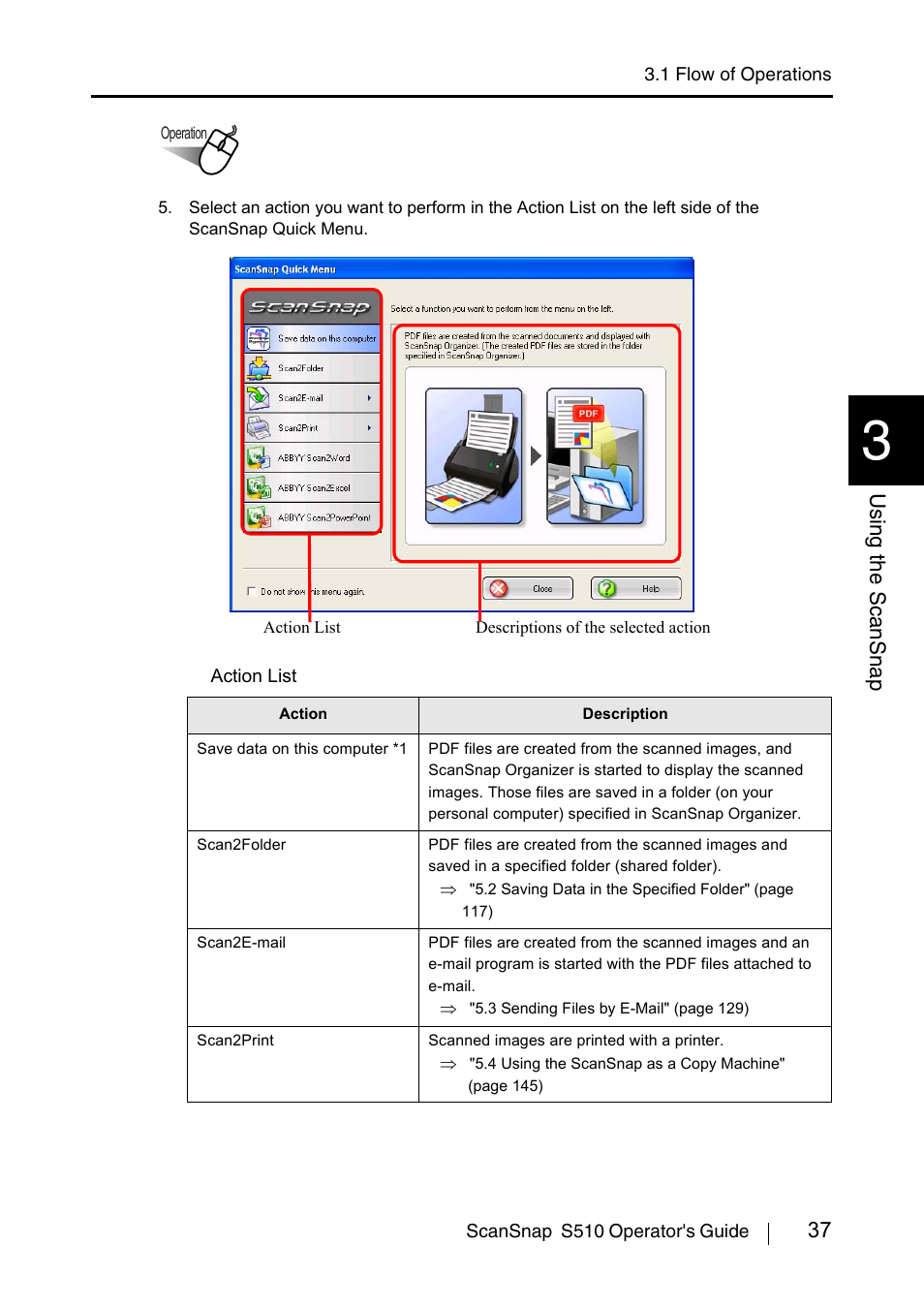 37 using the scansnap | FUJITSU ScanSnap S510 User Manual | Page 57 / 287