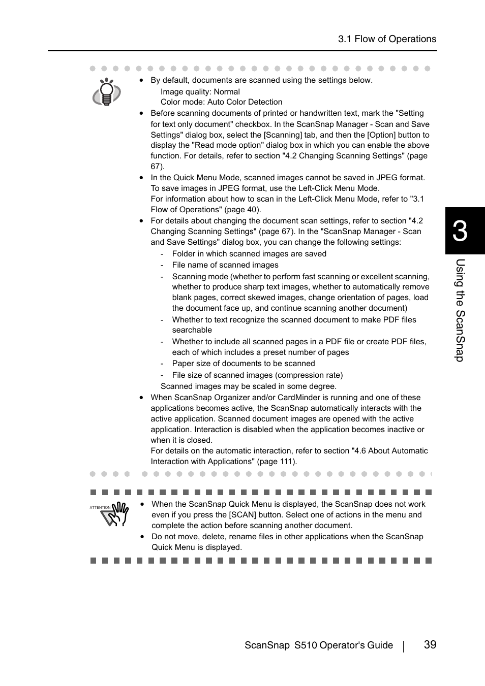 39 using the scansnap | FUJITSU ScanSnap S510 User Manual | Page 59 / 287