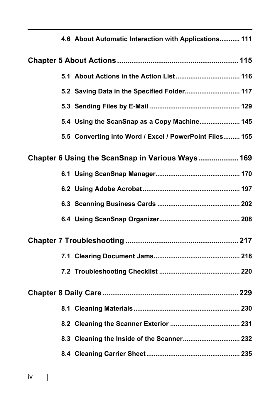 FUJITSU ScanSnap S510 User Manual | Page 6 / 287
