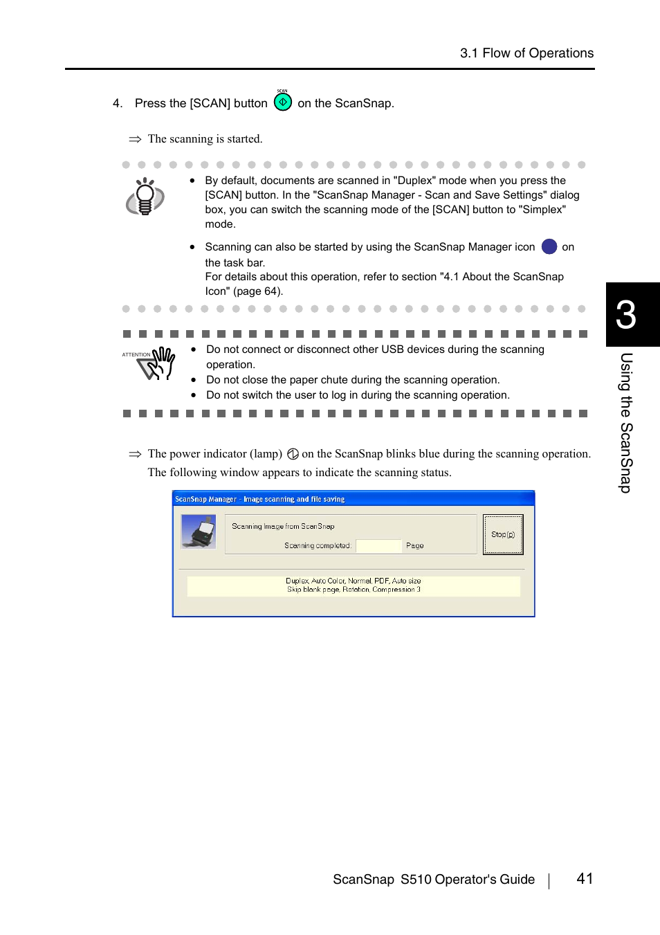 41 using the scansnap | FUJITSU ScanSnap S510 User Manual | Page 61 / 287