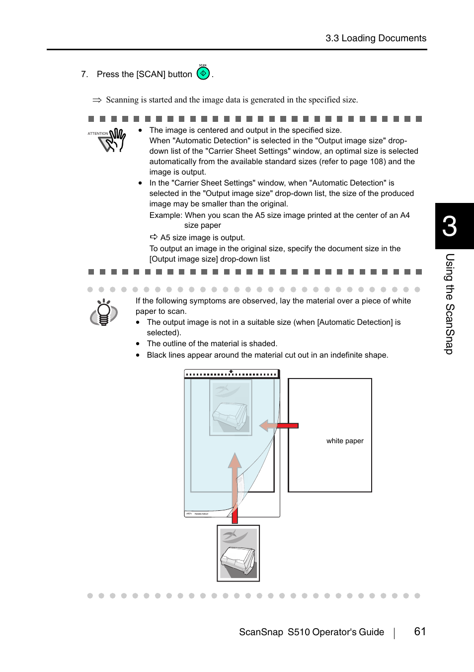 61 using the scansnap | FUJITSU ScanSnap S510 User Manual | Page 81 / 287