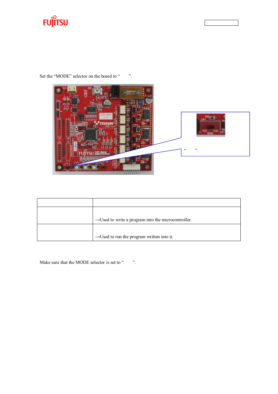 Figure 1-23 mode selection | FUJITSU CAN-Motor Board MB91F267N User Manual | Page 33 / 104