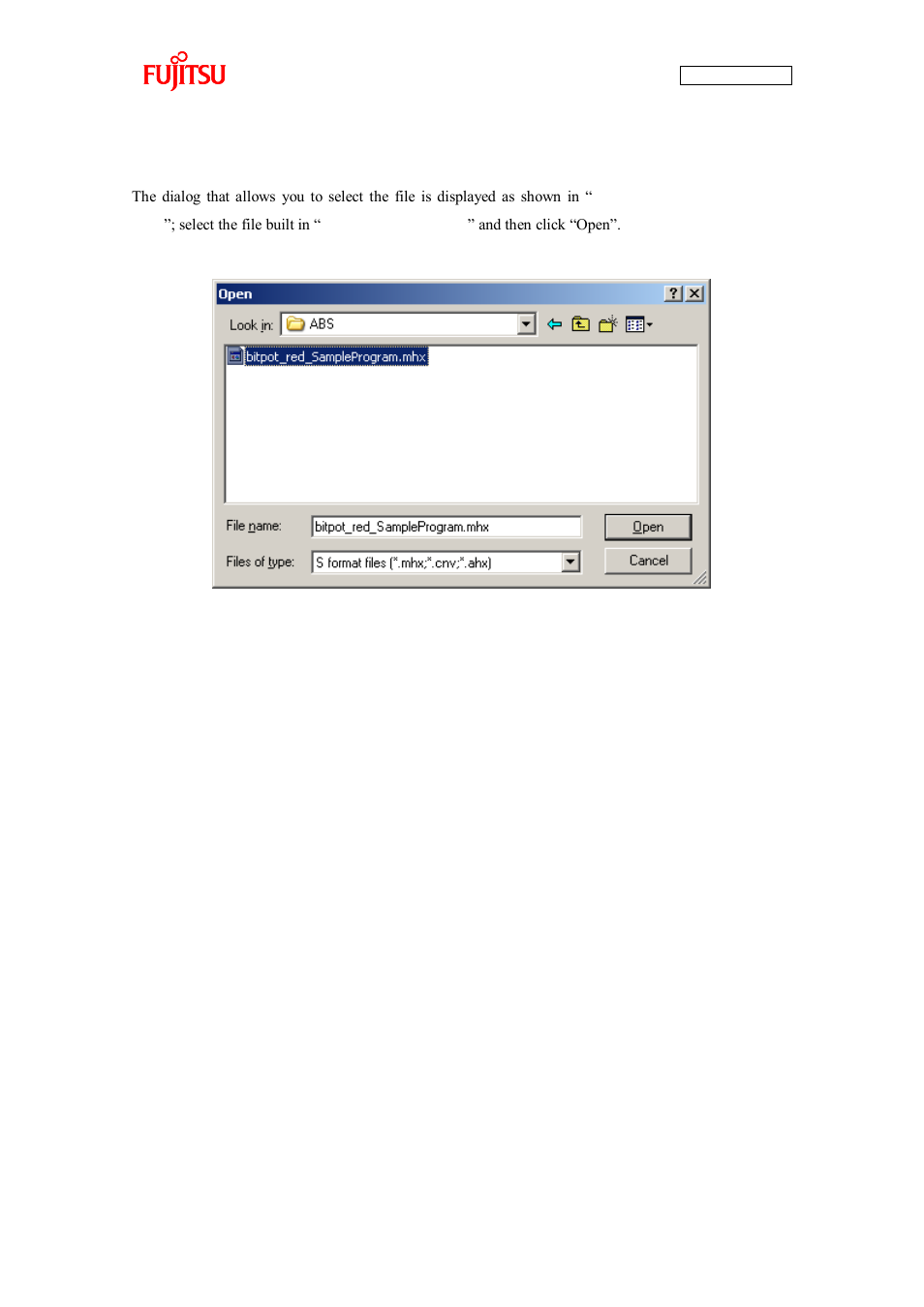 Figure 2-6 selecting the file to write | FUJITSU CAN-Motor Board MB91F267N User Manual | Page 39 / 104