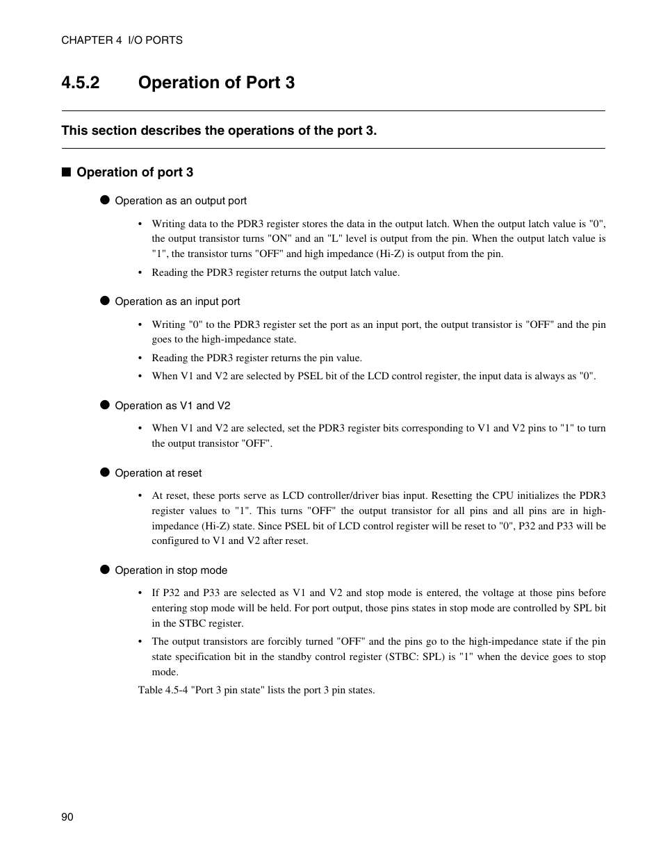 2 operation of port 3, Operation of port 3 | FUJITSU Semiconductor Controller MB89950/950A User Manual | Page 104 / 318