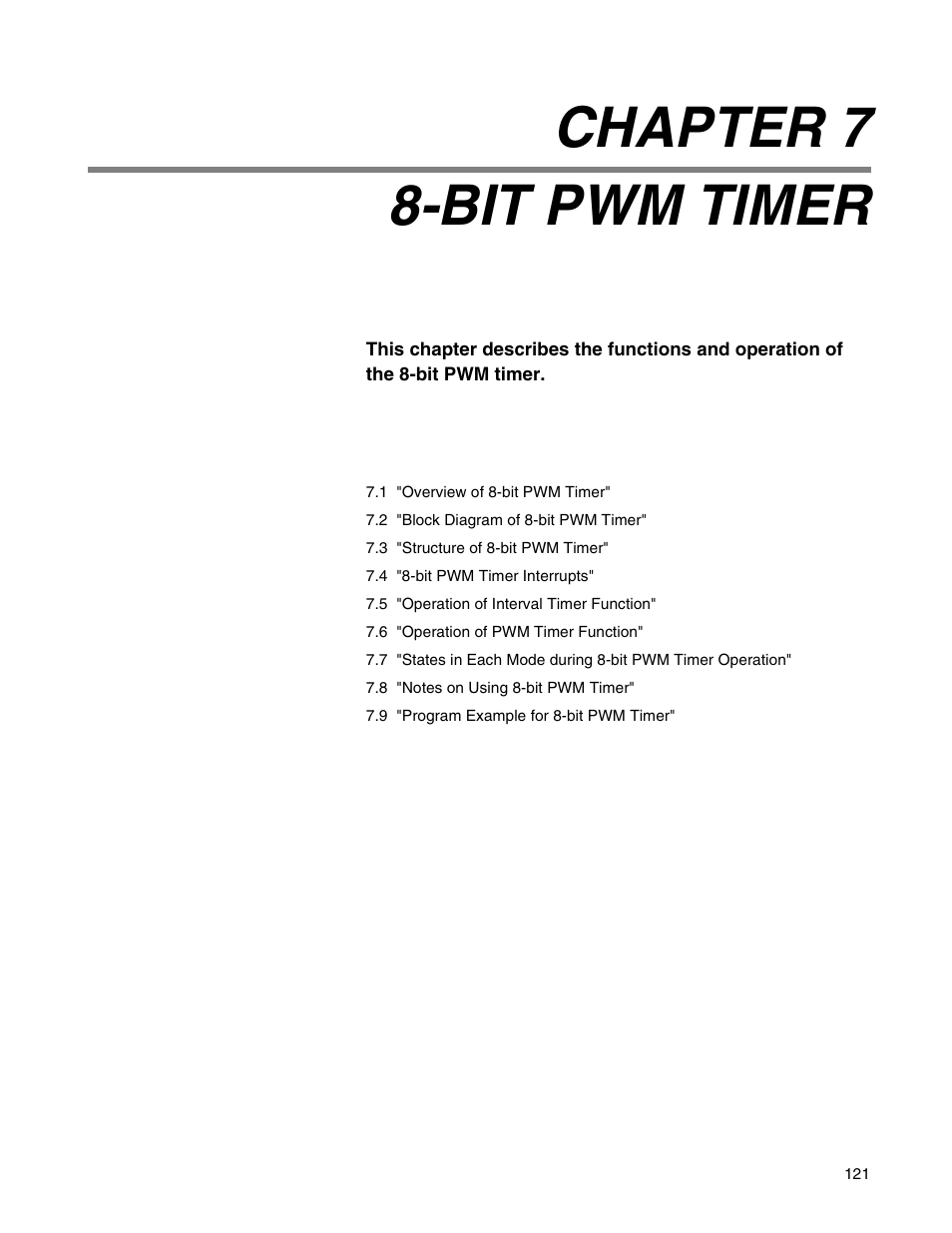 Chapter 7 8-bit pwm timer, Chapter 7, Bit pwm timer | FUJITSU Semiconductor Controller MB89950/950A User Manual | Page 135 / 318