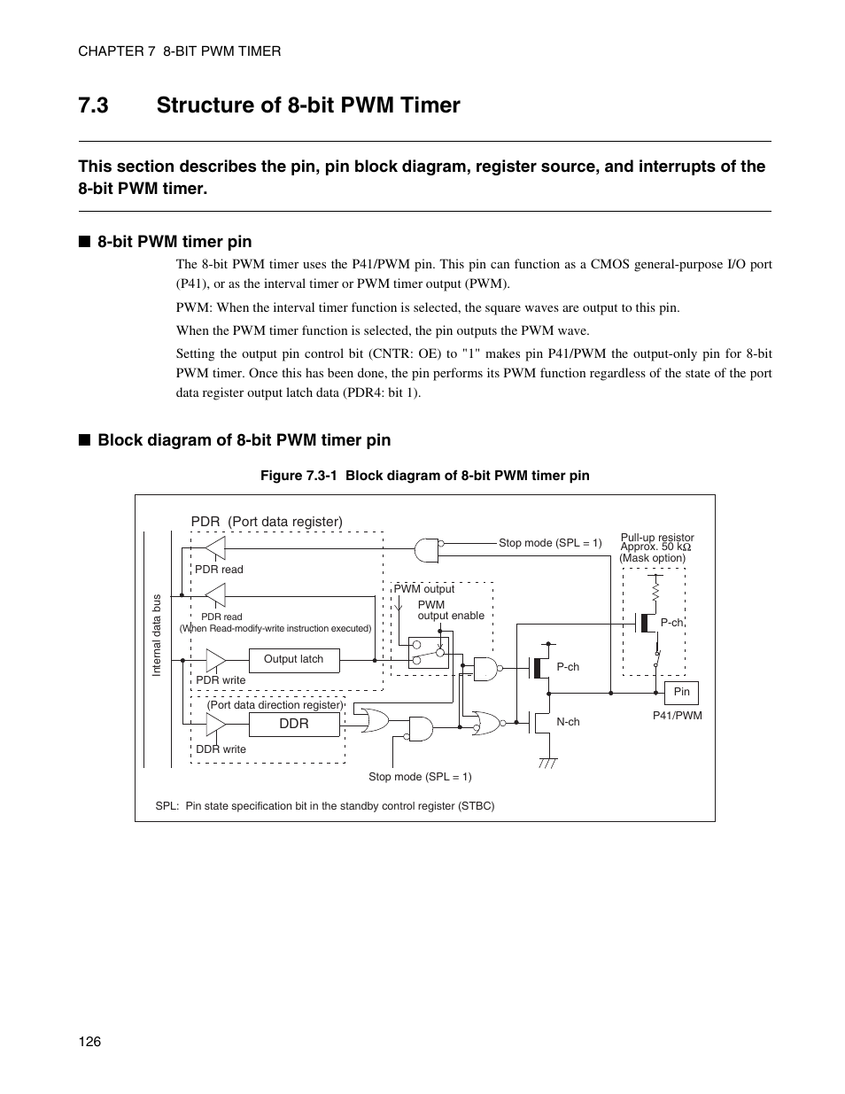 3 structure of 8-bit pwm timer, Structure of 8-bit pwm timer, Block diagram of 8-bit pwm timer pin | FUJITSU Semiconductor Controller MB89950/950A User Manual | Page 140 / 318