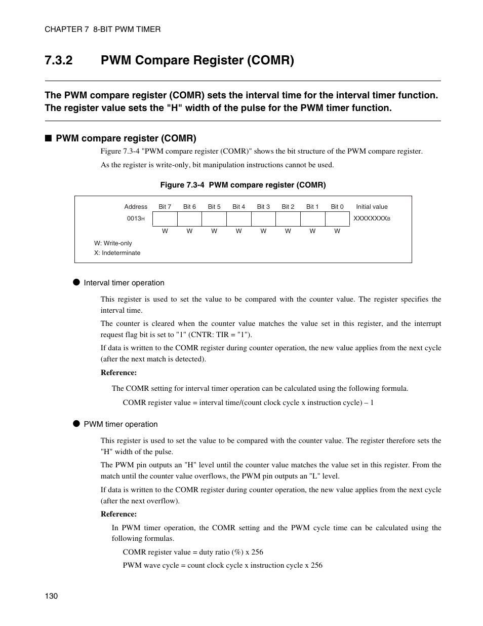 2 pwm compare register (comr), Pwm compare register (comr) | FUJITSU Semiconductor Controller MB89950/950A User Manual | Page 144 / 318