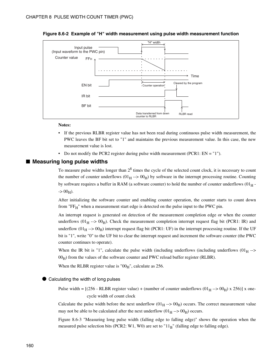 Measuring long pulse widths | FUJITSU Semiconductor Controller MB89950/950A User Manual | Page 174 / 318