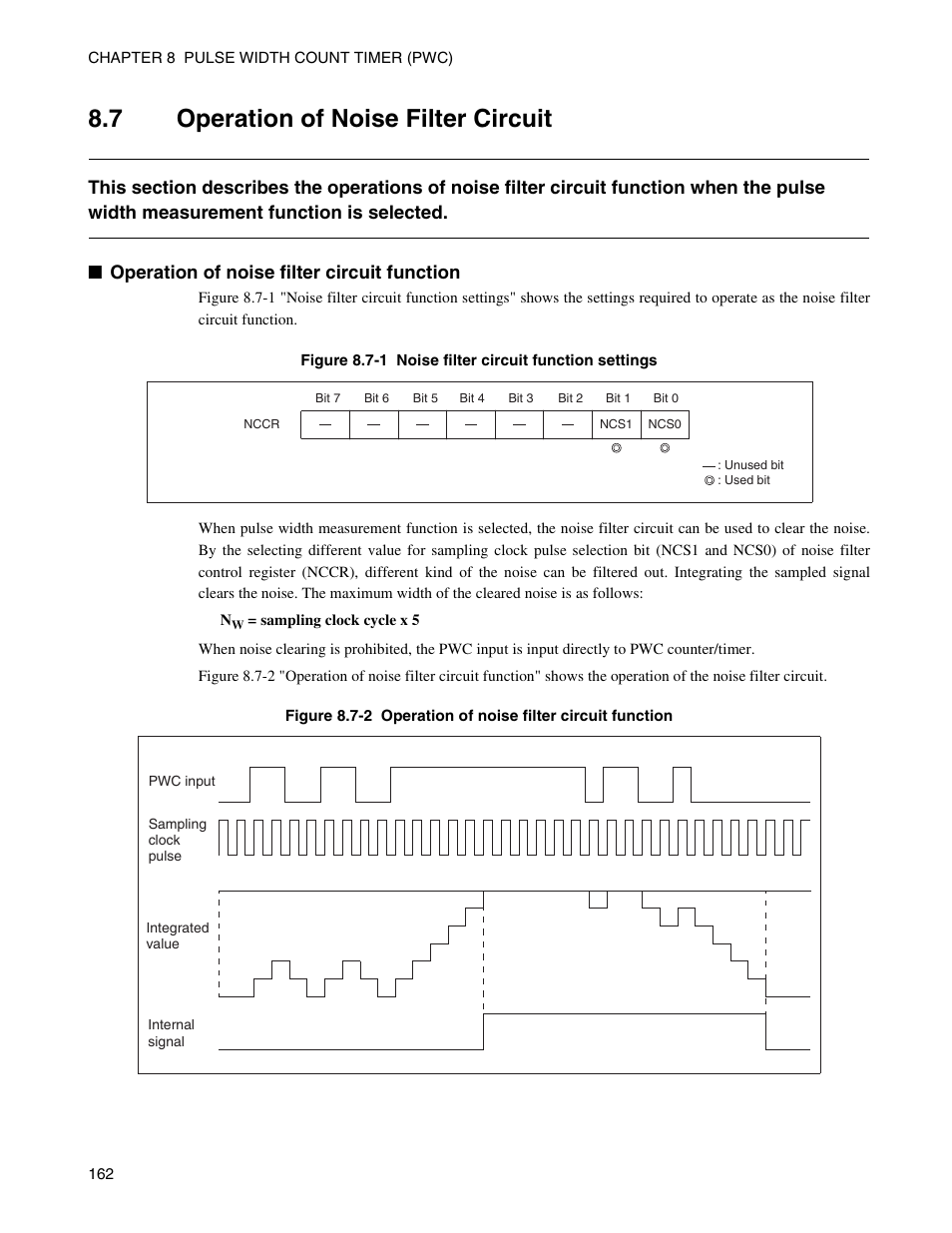 7 operation of noise filter circuit, Operation of noise filter circuit | FUJITSU Semiconductor Controller MB89950/950A User Manual | Page 176 / 318