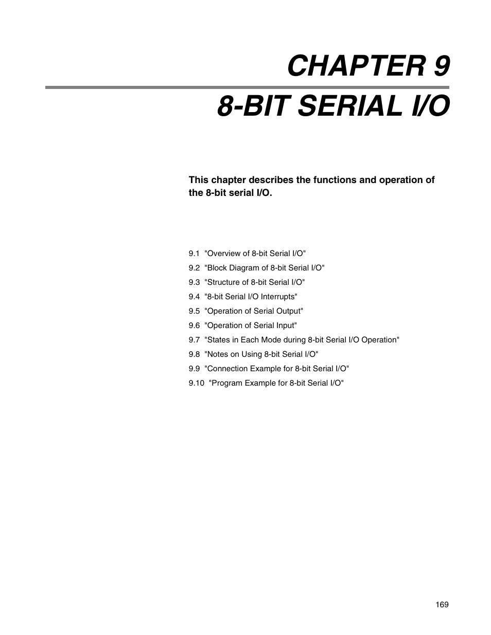 Chapter 9 8-bit serial i/o, Chapter 9, Bit serial i/o | FUJITSU Semiconductor Controller MB89950/950A User Manual | Page 183 / 318