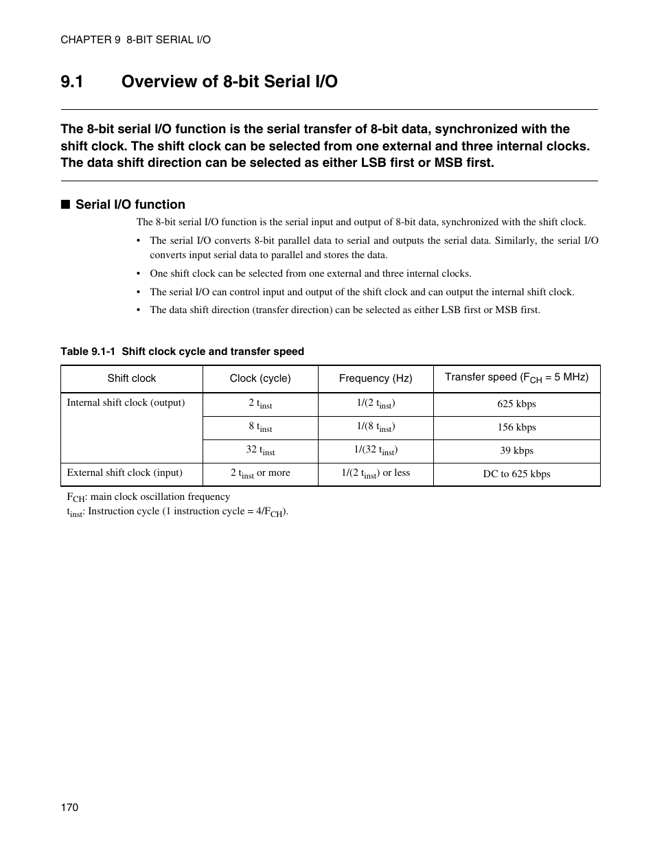 1 overview of 8-bit serial i/o, Overview of 8-bit serial i/o | FUJITSU Semiconductor Controller MB89950/950A User Manual | Page 184 / 318