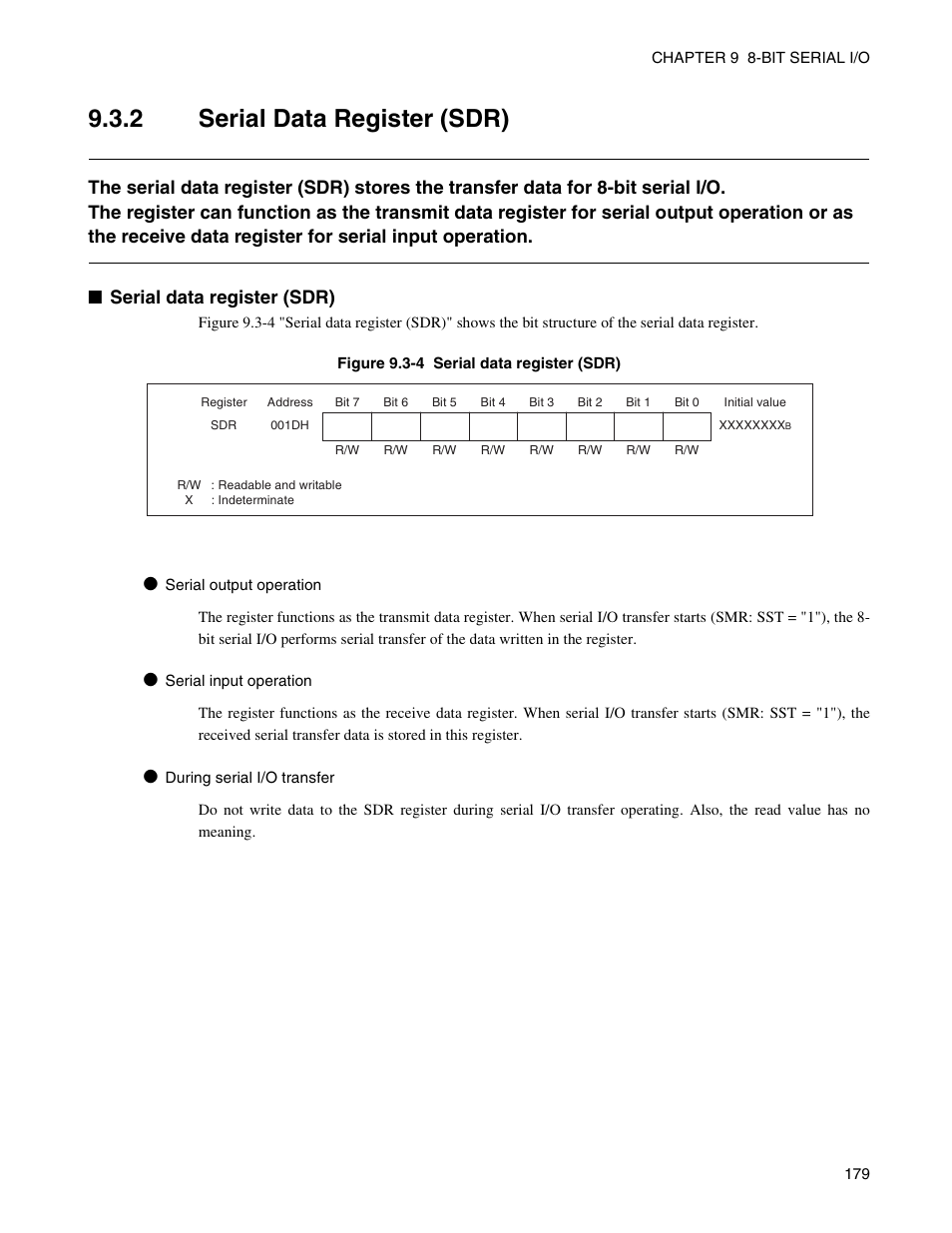 2 serial data register (sdr), Serial data register (sdr) | FUJITSU Semiconductor Controller MB89950/950A User Manual | Page 193 / 318