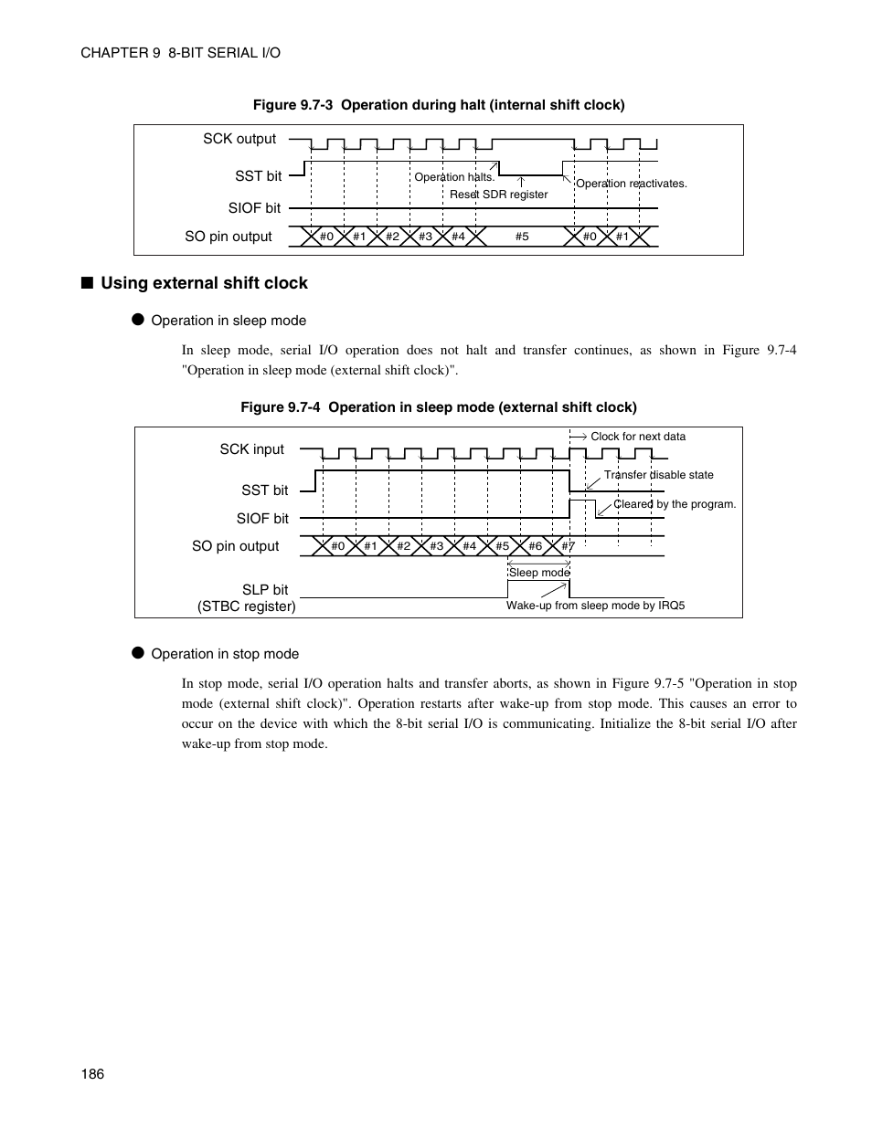 Using external shift clock | FUJITSU Semiconductor Controller MB89950/950A User Manual | Page 200 / 318