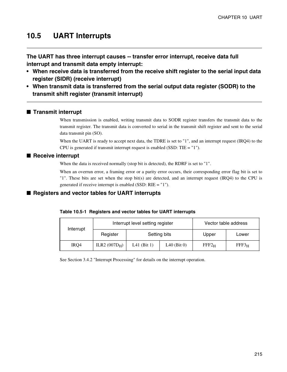 5 uart interrupts, 5 "u | FUJITSU Semiconductor Controller MB89950/950A User Manual | Page 229 / 318
