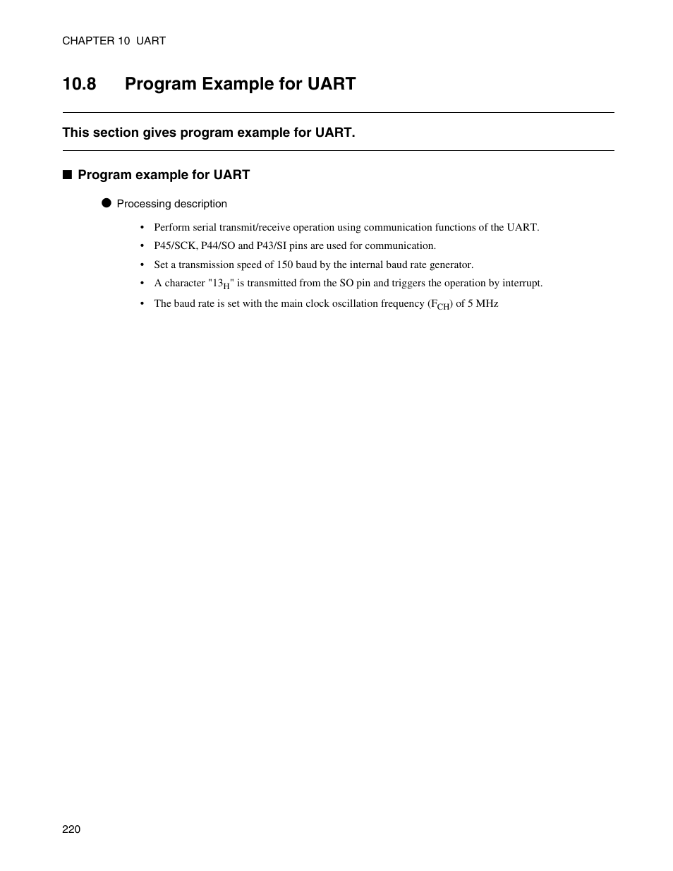 8 program example for uart, 8 "p | FUJITSU Semiconductor Controller MB89950/950A User Manual | Page 234 / 318
