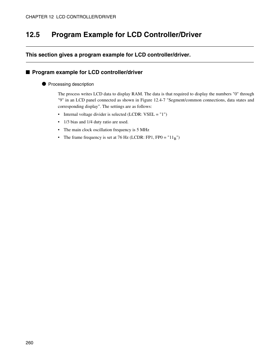 5 program example for lcd controller/driver, 5 "p | FUJITSU Semiconductor Controller MB89950/950A User Manual | Page 274 / 318