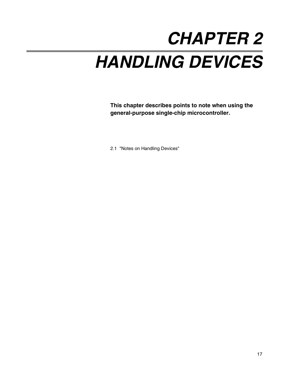 Chapter 2 handling devices, Chapter 2, Handling devices | FUJITSU Semiconductor Controller MB89950/950A User Manual | Page 31 / 318