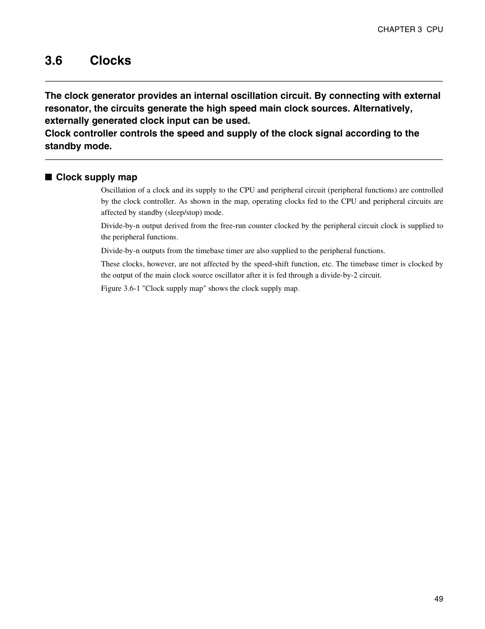 6 clocks, Clocks | FUJITSU Semiconductor Controller MB89950/950A User Manual | Page 63 / 318