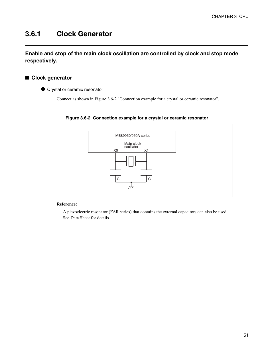 1 clock generator, Clock generator | FUJITSU Semiconductor Controller MB89950/950A User Manual | Page 65 / 318