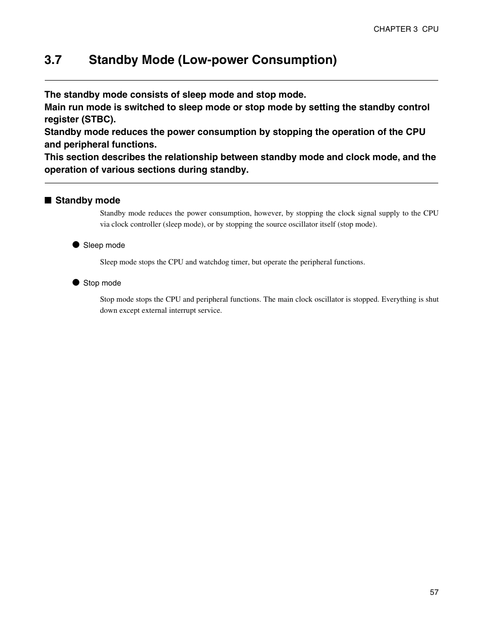 7 standby mode (low-power consumption), Standby mode (low-power consumption) | FUJITSU Semiconductor Controller MB89950/950A User Manual | Page 71 / 318