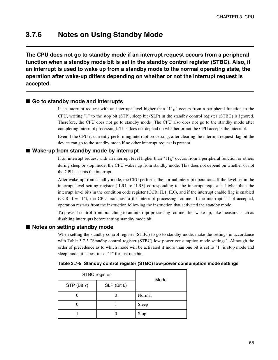 6 notes on using standby mode, Notes on using standby mode | FUJITSU Semiconductor Controller MB89950/950A User Manual | Page 79 / 318