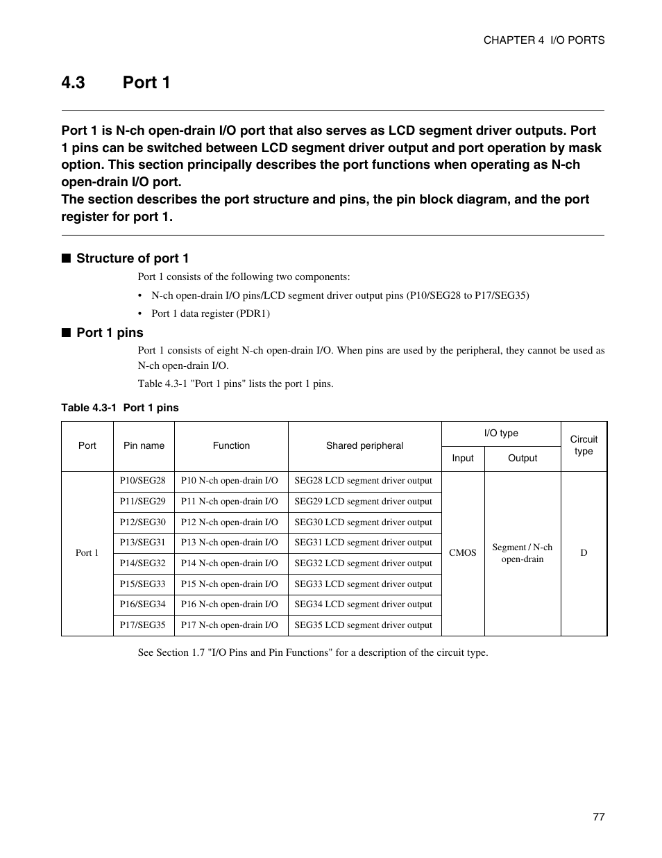 3 port 1, Port 1 | FUJITSU Semiconductor Controller MB89950/950A User Manual | Page 91 / 318