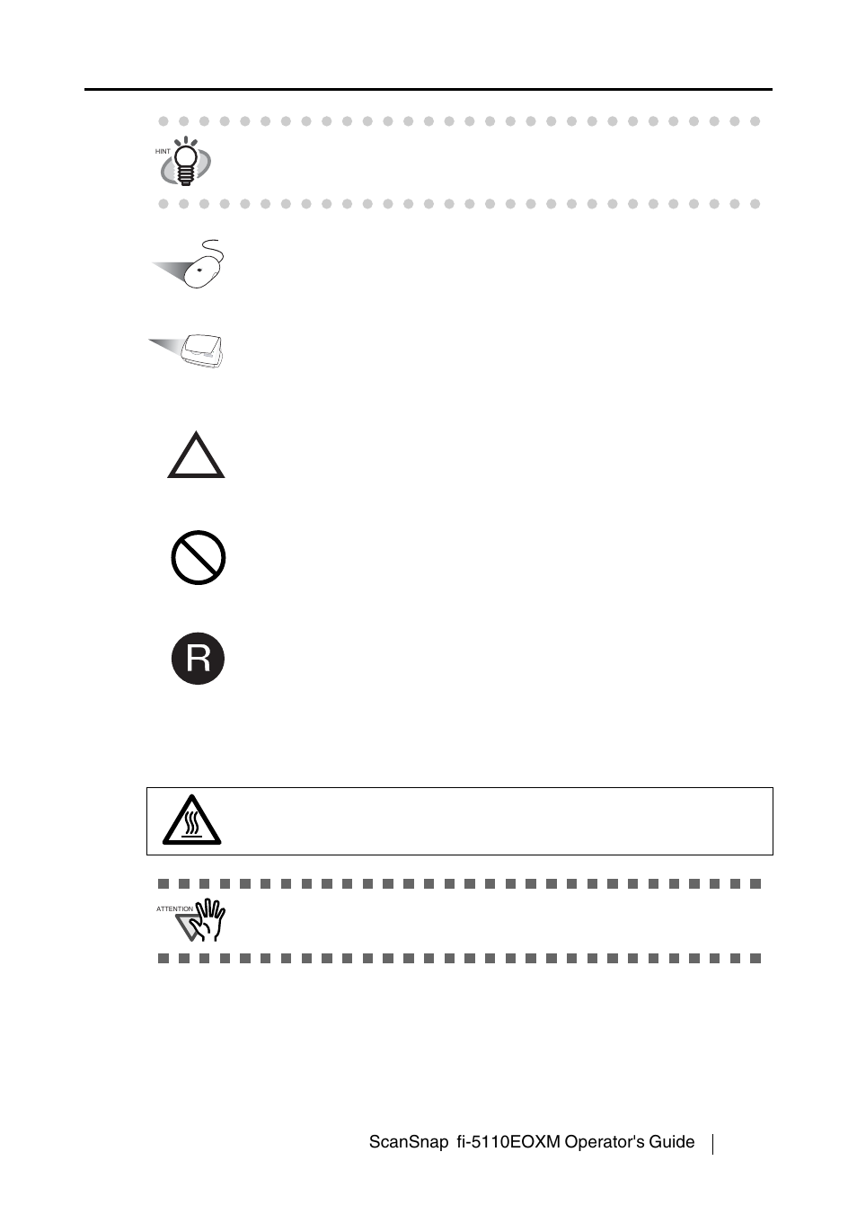 Ix about the warning label, Scansnap fi-5110eoxm operator's guide | FUJITSU fi-5110EOXM User Manual | Page 11 / 121