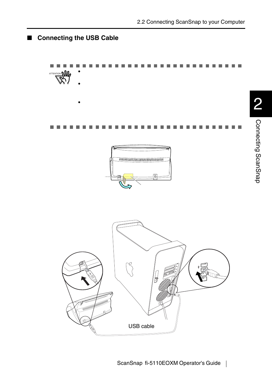 Connecting the usb cable | FUJITSU fi-5110EOXM User Manual | Page 33 / 121