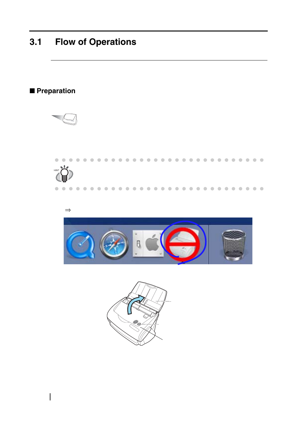 1 flow of operations, Preparation | FUJITSU fi-5110EOXM User Manual | Page 36 / 121