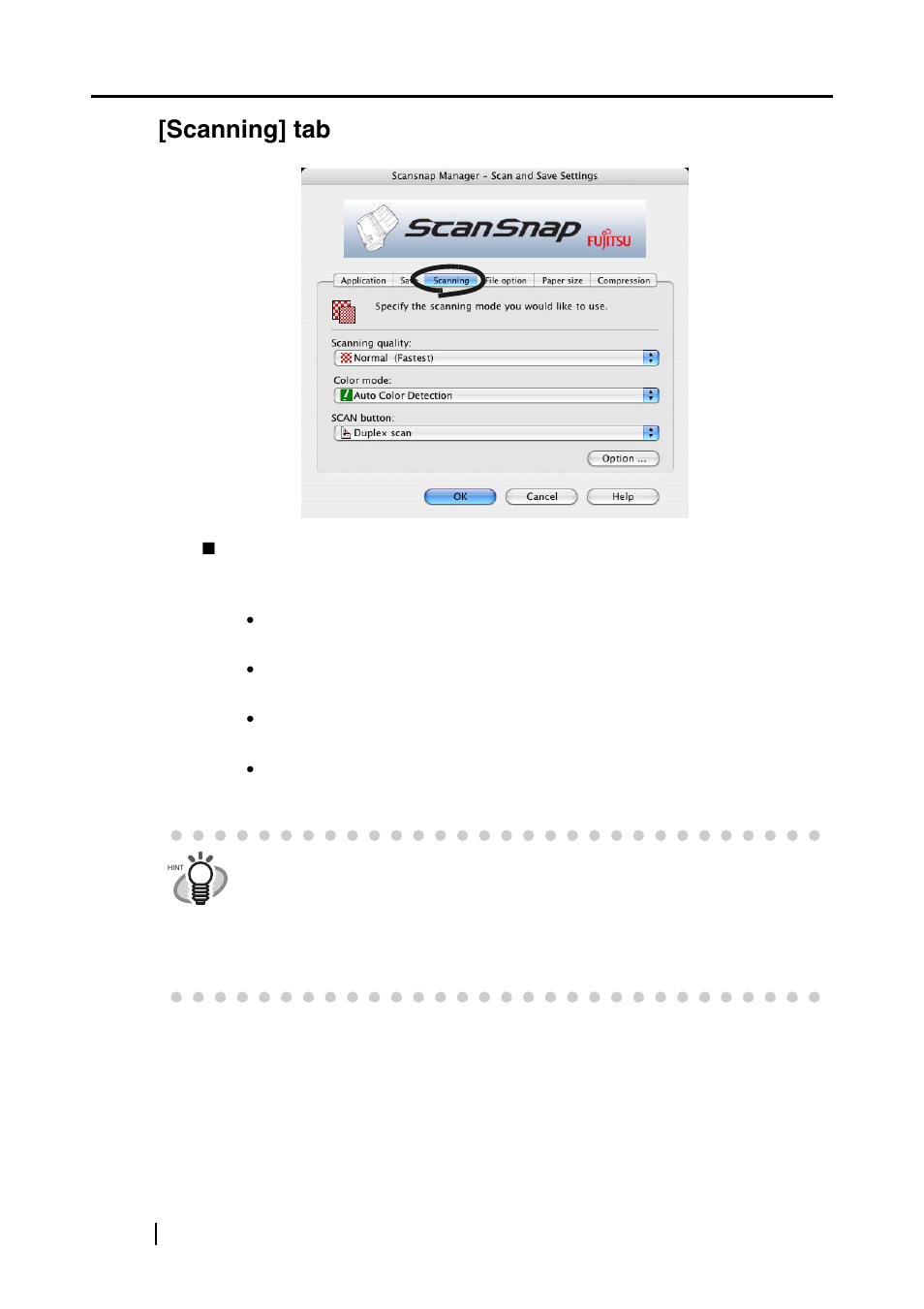 Scanning] tab | FUJITSU fi-5110EOXM User Manual | Page 56 / 121