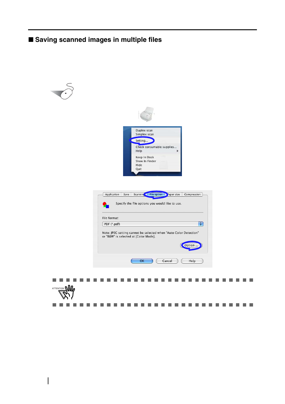 Saving scanned images in multiple files, 60 ■ saving scanned images in multiple files | FUJITSU fi-5110EOXM User Manual | Page 76 / 121