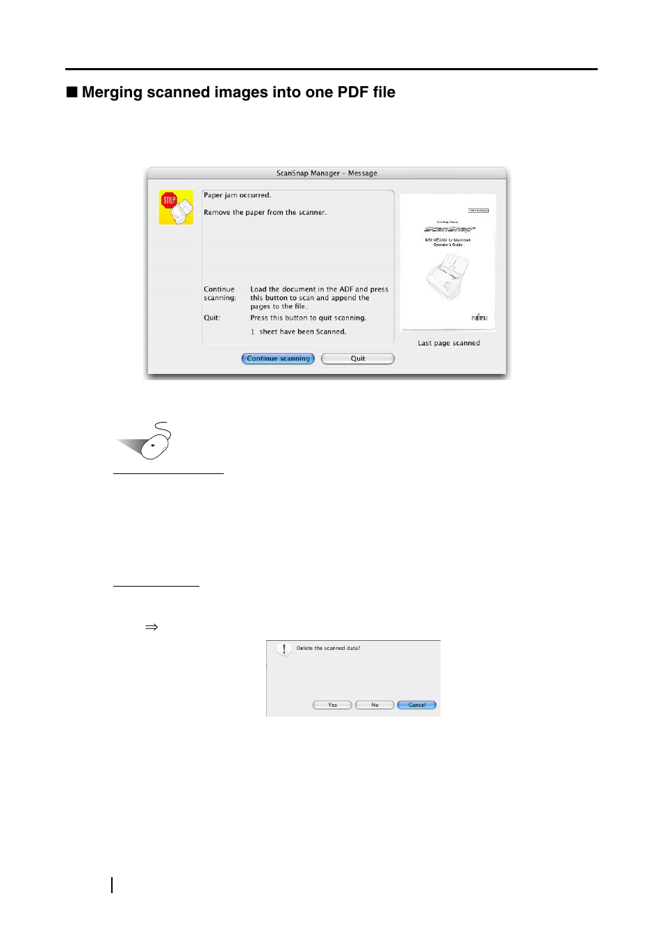 Merging scanned images into one pdf file, 62 ■ merging scanned images into one pdf file | FUJITSU fi-5110EOXM User Manual | Page 78 / 121
