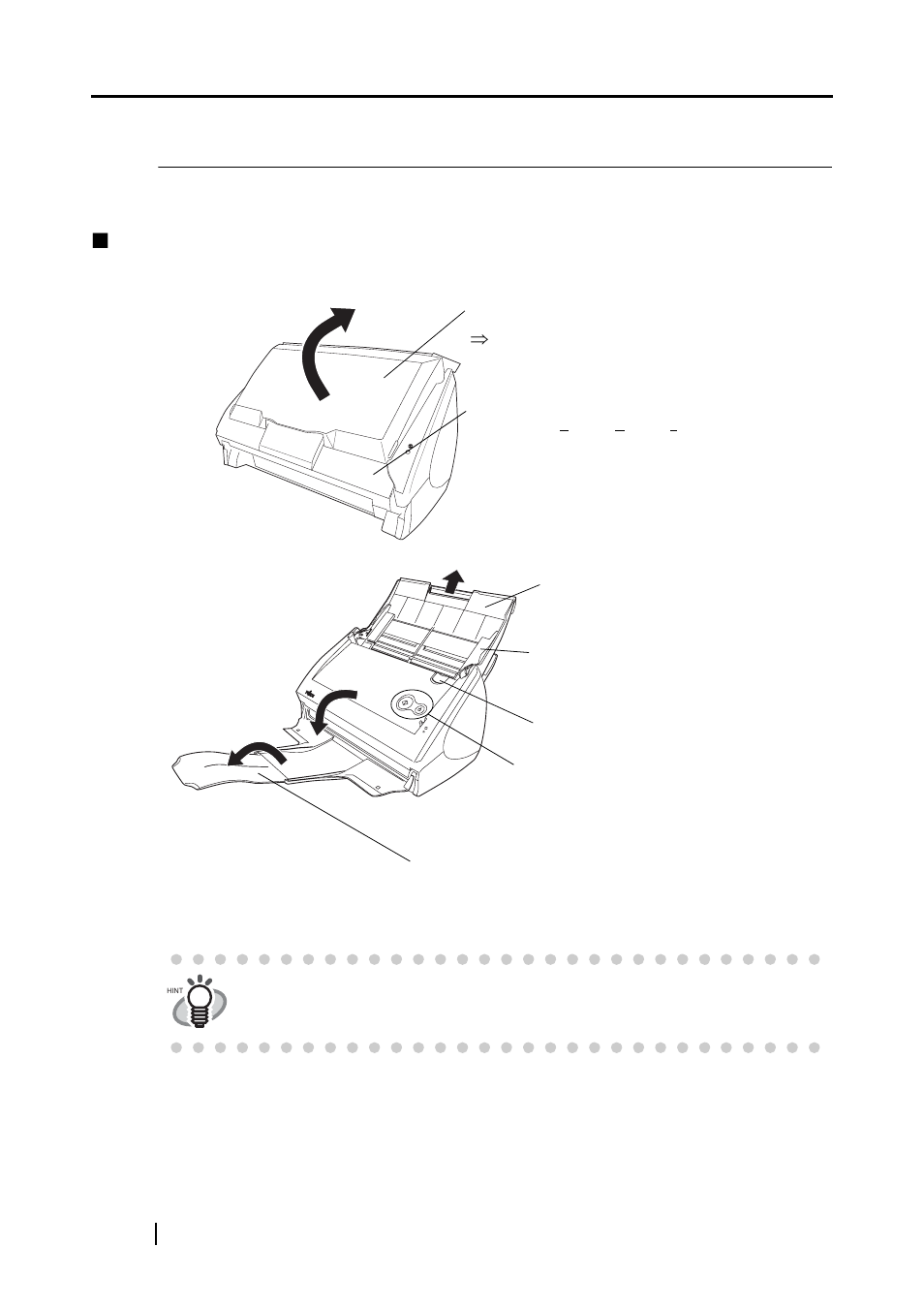 1 names and functions of parts, Front side | FUJITSU ScanSnap Color Image Scanner S510M User Manual | Page 18 / 171