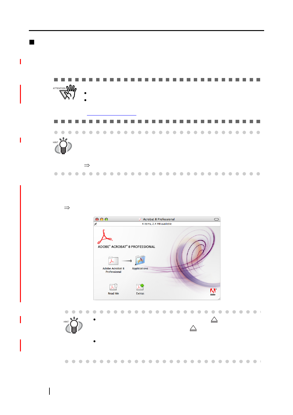 8■ installing adobe acrobat | FUJITSU ScanSnap Color Image Scanner S510M User Manual | Page 24 / 171