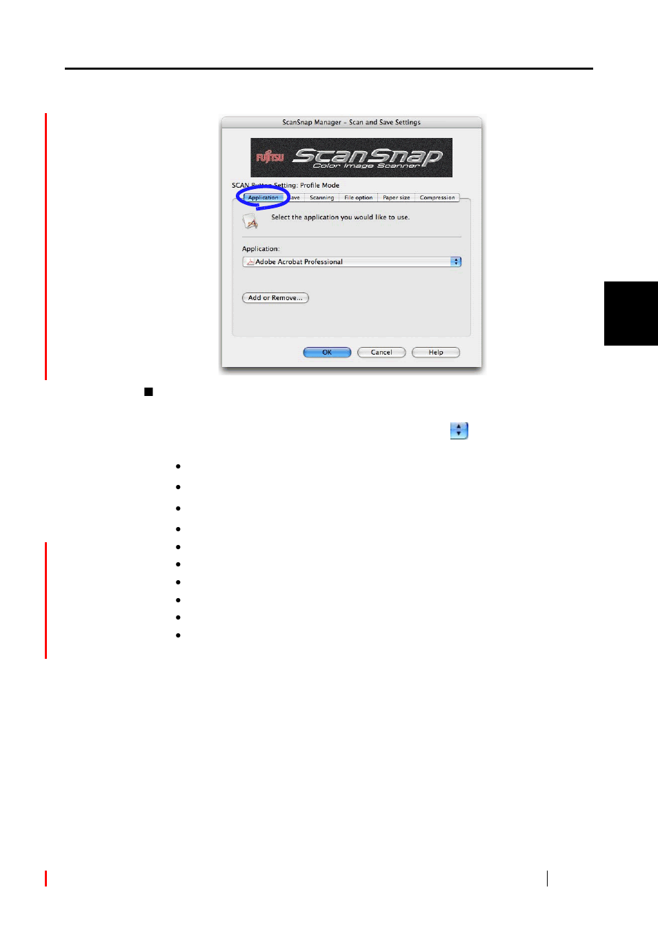 Application] tab | FUJITSU ScanSnap Color Image Scanner S510M User Manual | Page 55 / 171