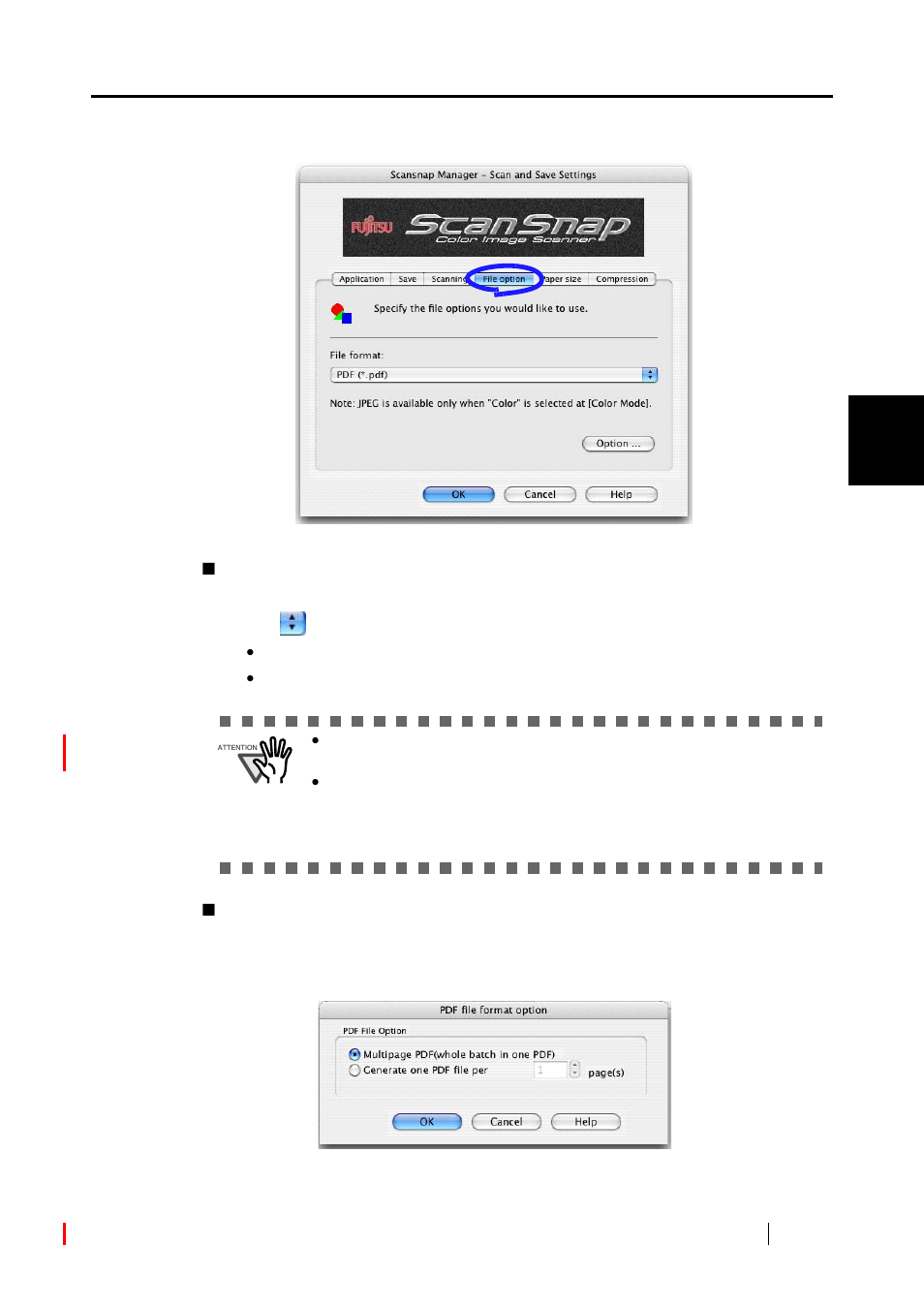 File option] tab | FUJITSU ScanSnap Color Image Scanner S510M User Manual | Page 65 / 171