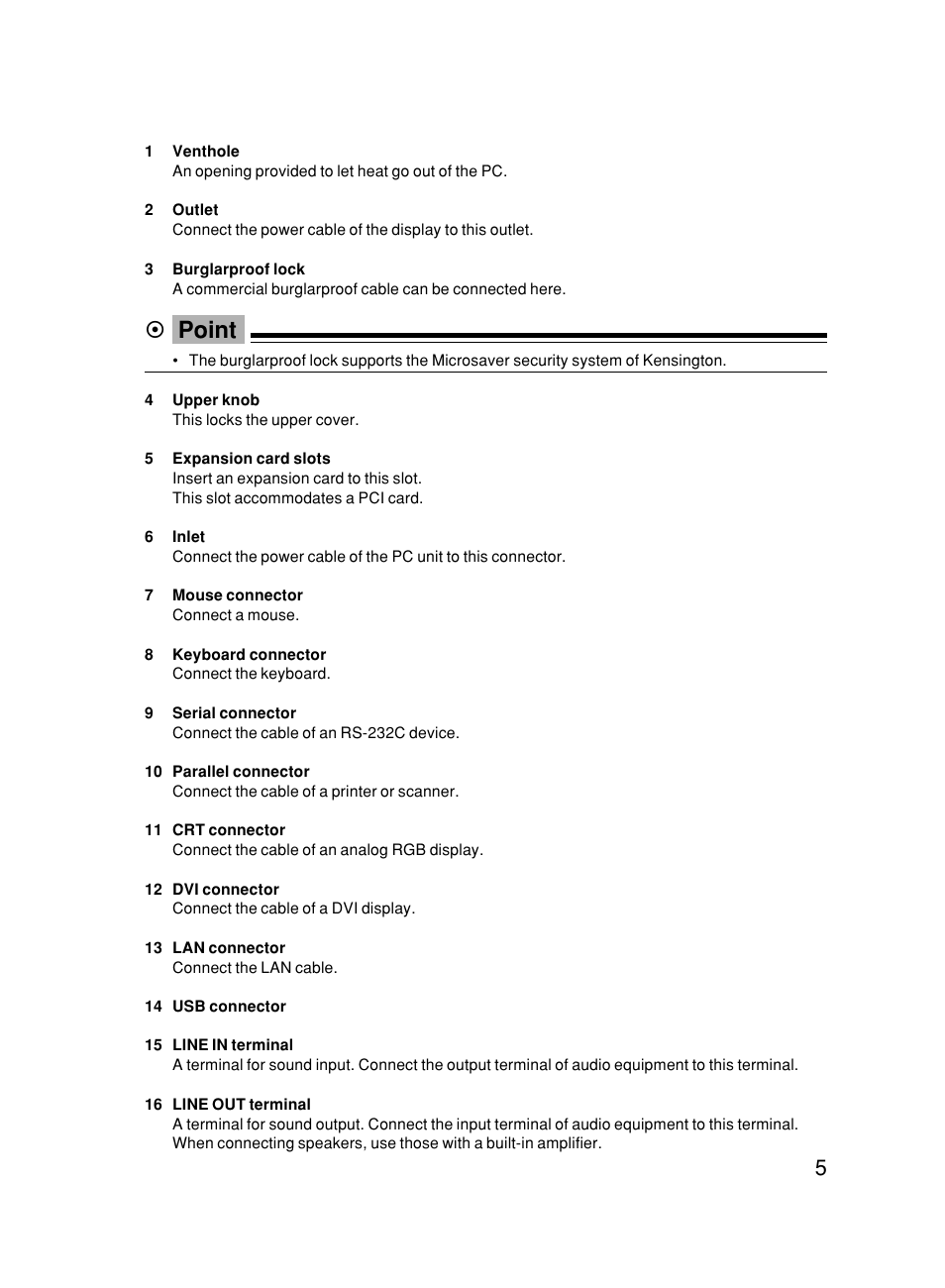 Point | FUJITSU 500 User Manual | Page 16 / 80