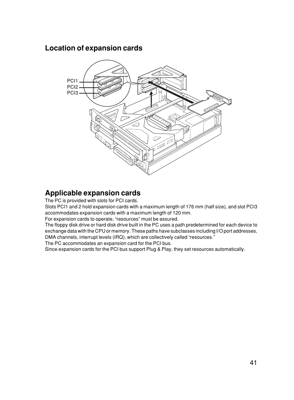 Applicable expansion cards, Location of expansion cards | FUJITSU 500 User Manual | Page 52 / 80