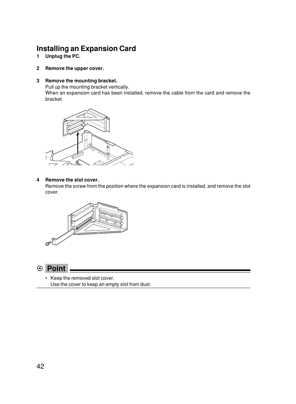 Installing an expansion card, Point | FUJITSU 500 User Manual | Page 53 / 80