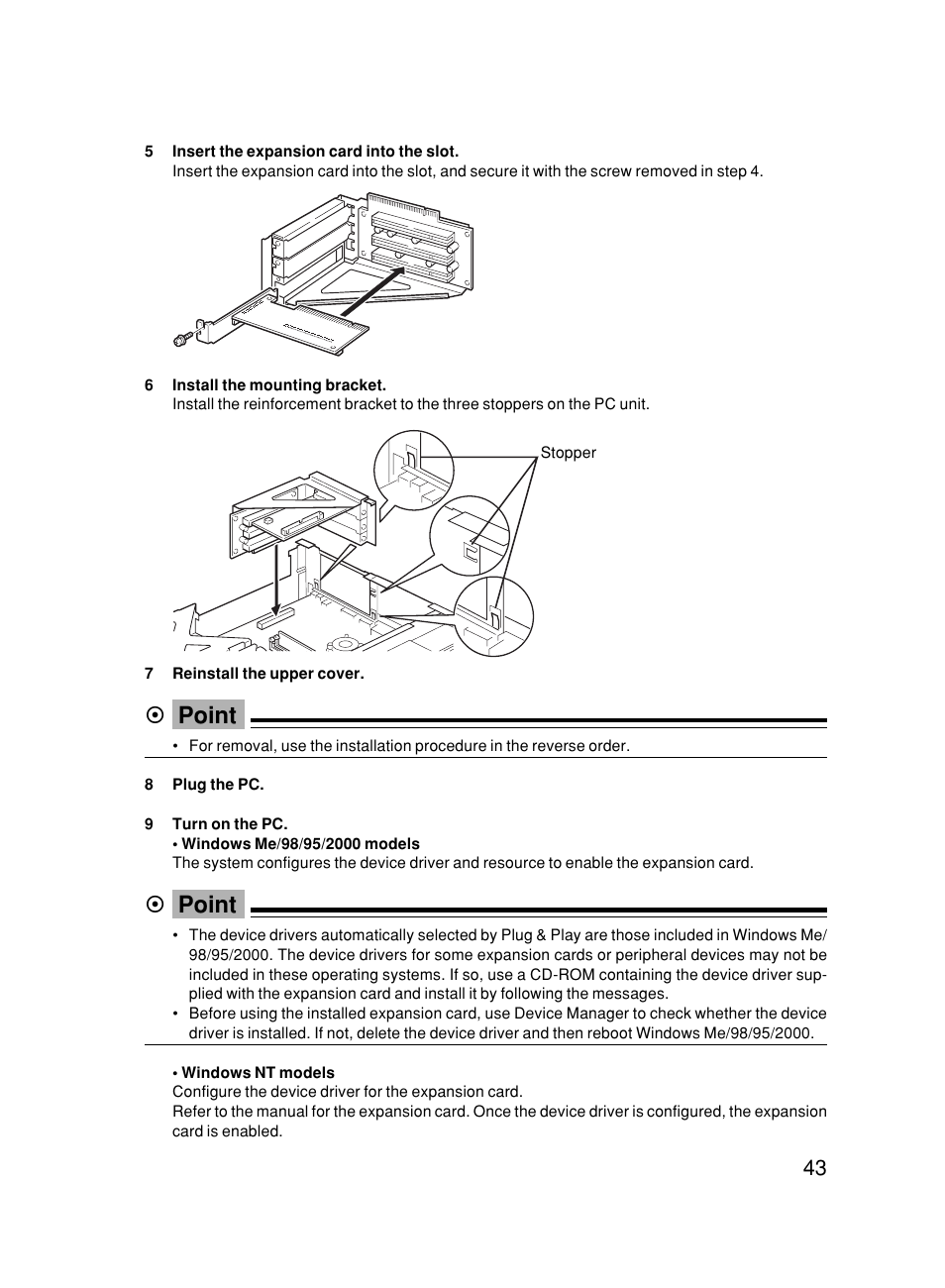 Point | FUJITSU 500 User Manual | Page 54 / 80