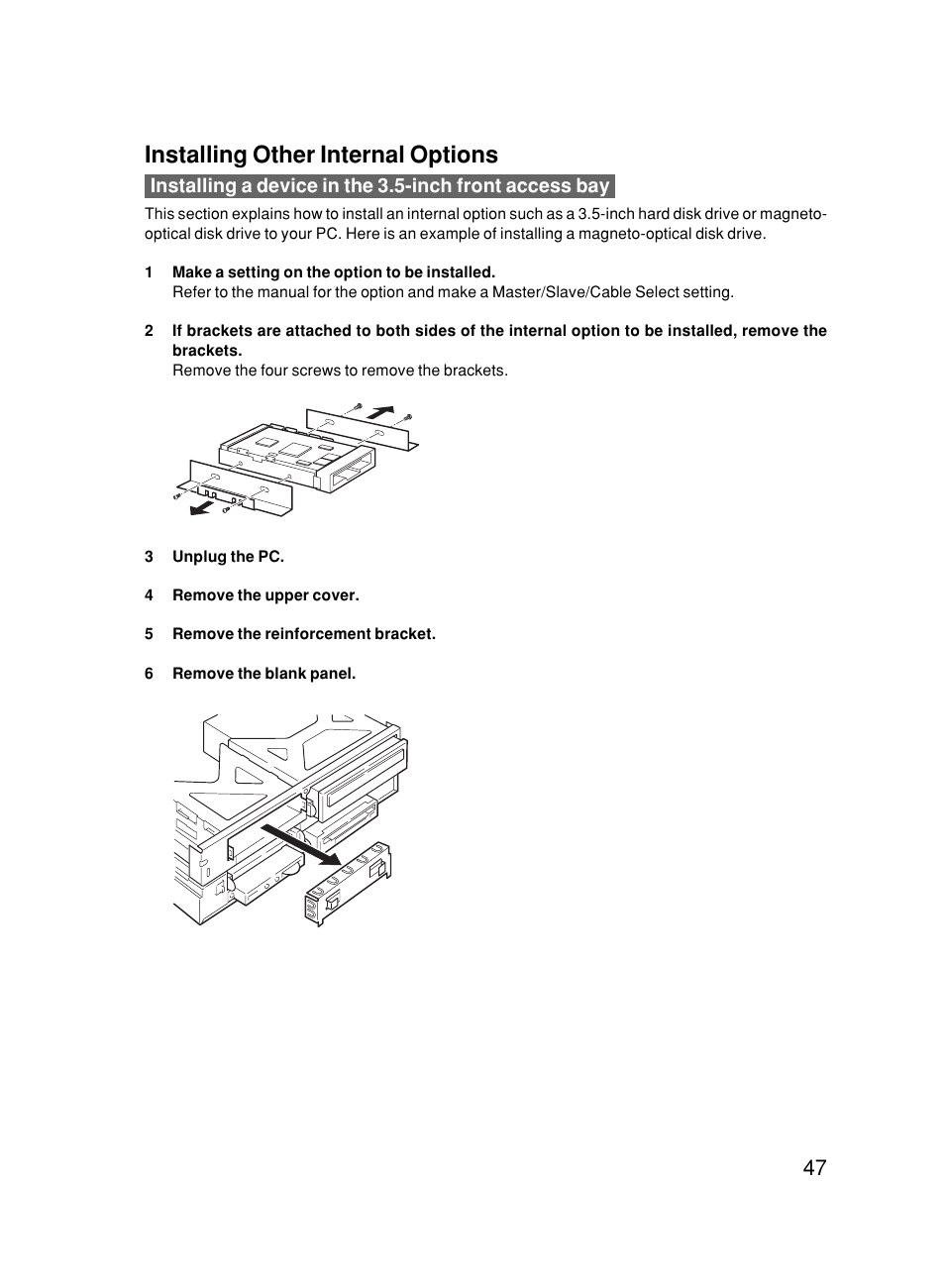 Installing other internal options | FUJITSU 500 User Manual | Page 58 / 80